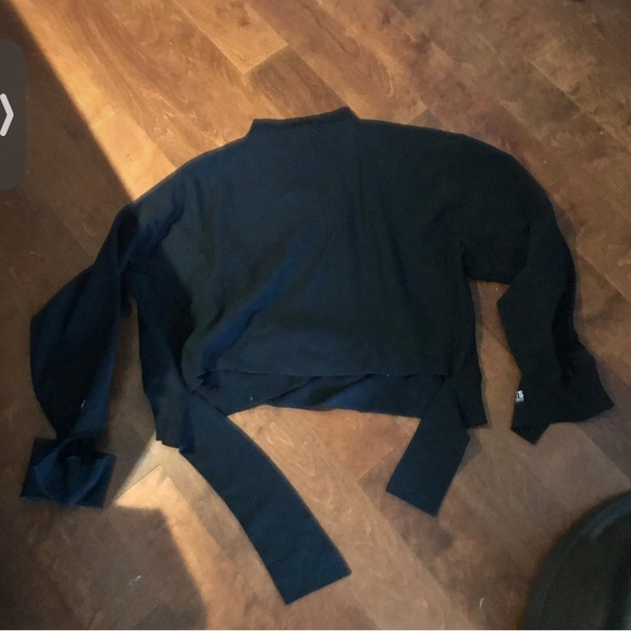 Cutout Raw hem sweatshirt black designer - Picture 5 of 5